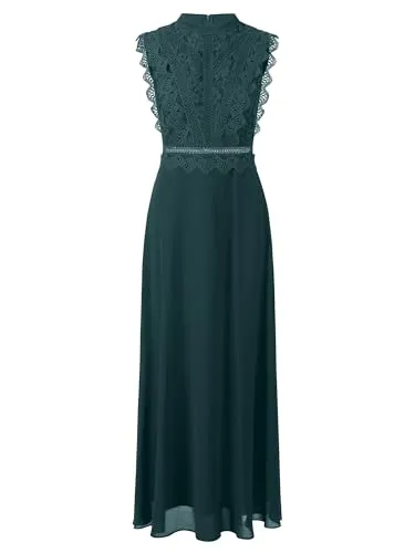 APART Fashion Damen ärmelloses Spitzenabendkleid mit transparentem Rücken