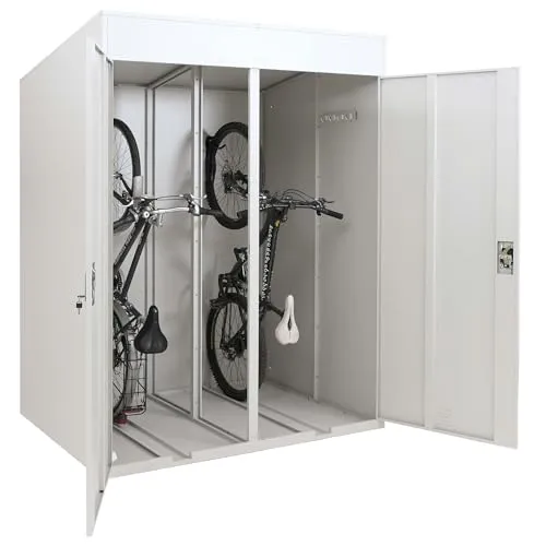 2er-Fahrradgarage HWC-H66b, abschließbare Fahrradbox aus Metall