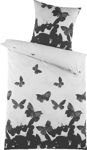 Optidream Renforcé Bettwäsche 135 x 200 cm Bettbezug Kopfkissenbezug 80 x 80 cm Mariposa