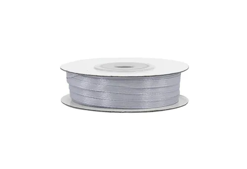 Creativery Satinband, Satinband 3mm x 50m Rolle Silber / Grau