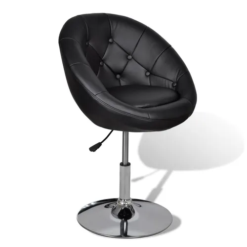 vidaXL Cocktailsessel Schwarz Kunstleder - Verstellbar & Stilvoll - Barmöbel mit modernem Chesterfield-Design, höhenverstellbar von Bar- bis Thekenhöhe, bietet hohen Sitzkomfort und elegantes Aussehen.