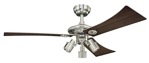 Westinghouse Lighting Audubon Deckenventilator - Moderne 122 cm Deckenventilator in gebürstetem Nickel, ideal für Räume bis 15 m². Energieeffiziente Luftzirkulation mit leisen Betrieb und nachrüstbarer Fernbedienung.