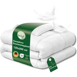 DREAMSTAR Daunenbettdecke | Ganzjahresbettdecke | 70% Daunen | 550g Füllgewicht - Weiß - Kuschelige Ganzjahresbettdecke mit geräuschlosem, hautfreundlichem Gewebe. Ideal für entspannte Nächte, ohne dass Daunen entweichen. Perfekt für angenehme Schlafmomente das ganze Jahr über.