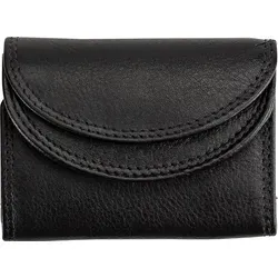 Josephine Osthoff Damen Geldbörse klein aus 100% Echtleder - Schwarz - Praktisches Portemonnaie für Damen und Herren, aus weichem Echtleder mit RFID-Schutz. Ideal für Münzen, Scheine und Karten. Hochwertige Handarbeit, designed in Deutschland.