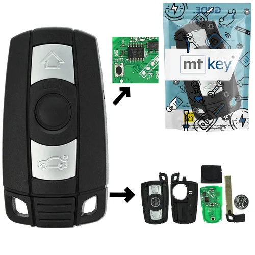 Ersatz-Autoschlüssel 434MHZ für BMW X6 E71 E72 und mehr - Hochwertiger Ersatz-Smartkey für BMW-Modelle mit 3 Tasten. Programmierbar und inklusive CR2032 Batterie. Ideal für den täglichen Einsatz und unkomplizierte Handhabung.