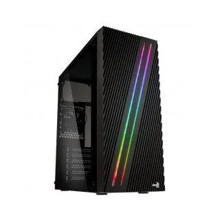 Streak Mid Tower Gehäuse - Schwarz - PC-Gehäuse im attraktiven Mid Tower Design mit seitlichem Acrylfenster für optimale Sicht auf die Hardware und USB/Audio-Anschlüsse für einfachen Zugriff.