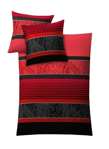 Kleine Wolke Bettwäsche Cambridge 2-teilig 135 x 200 cm, rubin - Bettwäsche-Sets aus hochwertigem Mako-Satin, 100% Baumwolle, Öko-Tex Standard 100, mit praktischem Reißverschluss und bis 60° waschbar, ideal für einen erholsamen Schlaf.