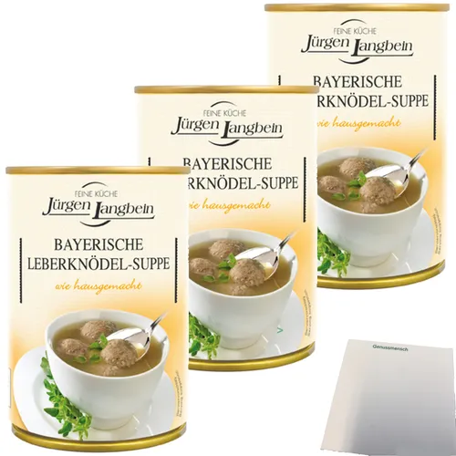 Jürgen Langbein Bayerische Leberknödel-Suppe 3er Pack 3x400ml Dose usy Block