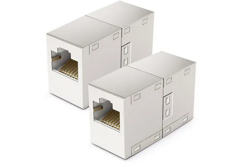 deleyCON deleyCON 2x RJ45 Netzwerkkabel Kupplung Patchkabel Verbinder Modular Netzwerk-Adapter