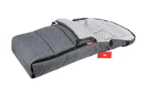 BABYLUX Fußsack 90cm MINKY für Kinderwagen & Buggy (Grau + Minky Grau)
