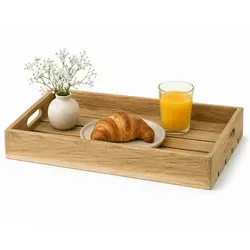 Eichentablett aus Massivholz – Hochwertiges Serviertablett mit Rand in 50x30 cm oder 55x40 cm
