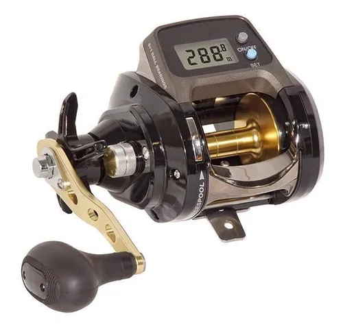 WFT Multirolle Linecounter 865 LH - Elektronisches Schnurzählwerk - Angelrollen mit hochpräzisem, elektronischem Schnurzählwerk für bis zu 999 Meter. Ideal für Tiefseefischen in Norwegen, leicht und mit komfortabler Freilaufauslösung.