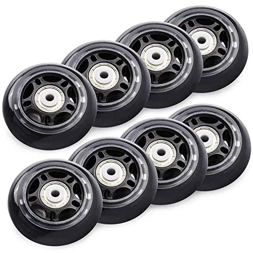 TOBWOLF 8er-Pack 64 mm/70 mm/76 mm, 82A/84A Inline-Skate-Räder mit ABEC-7-Lager, Indoor-/Outdoor-Rollschuh-Räder, Rollschuh-Skating-Räders, Gepäckräder, Stützräder für Scooter