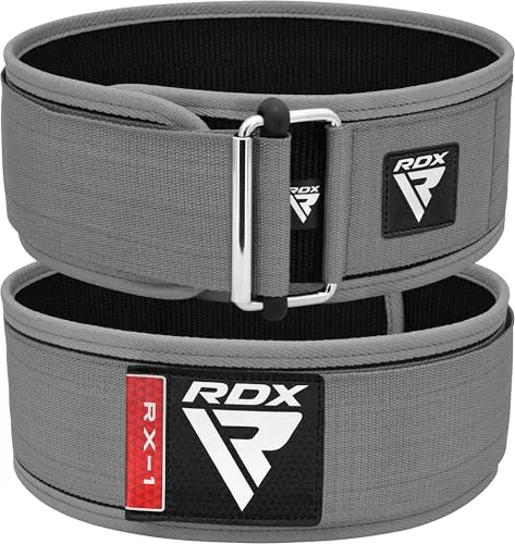 Produktbild RDX 4” Gewichthebergürtel, Auto-Lock Trainingsgürtel, Powerlifting Krafttraining Bodybuilding Fitness Gürtel, Gepolstert Gewichtheben Gym Weight Lifting Belt, Männer Damen Kreuzheben Workout