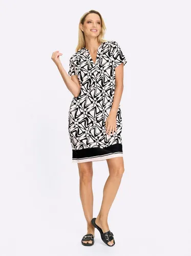 heine Etuikleid Druck-Kleid Kurzarm in schwarz von Heine