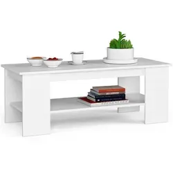 Raumhirsch Furniture Couchtisch Weiß, 120x45x50 cm - Moderner Couchtisch mit großzügiger Ablagefläche für Snacks und Getränke. Das zeitlose Design in Weiß passt perfekt in jedes Wohnzimmer und sorgt für eine elegante Atmosphäre. Hergestellt aus kratzfester Laminatplatte für hohe Langlebigkeit.