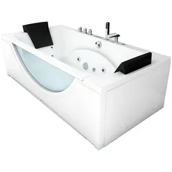 Whirlpool Badewanne W81-A-SC 90x180cm - Hochwertige Eckwanne mit aktiver Schlauch-Reinigung und Farblicht für entspannende Wellnessmomente. Ideal für zwei Personen, aus glasfaserverstärktem Acryl für langlebigen Genuss.