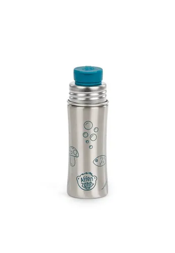 Affenzahn Trinkflasche - Hai Design - Trinkflasche aus hochwertigem Edelstahl, 100% plastikfrei, geschmacks- und geruchsneutral, ideal für Kinder und umweltbewusste Eltern.