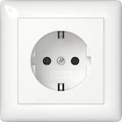 Gira 444003 SCHUKO-Steckdose 16 A 250 V~ mit Vollplatte - Hochwertige Komplettsteckdose für Einzelmontage, ideal für den Einsatz in Wohnräumen. Mit elegantem Design in Reinweiß Glänzend und einer Einbautiefe von nur 29mm.
