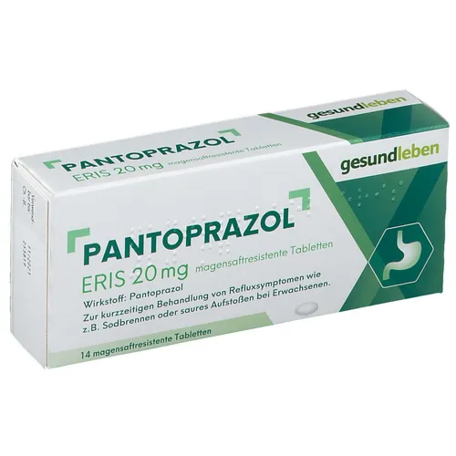 Pantoprazol Eris 20mg Magensaftresistente Tabletten, 14 ST