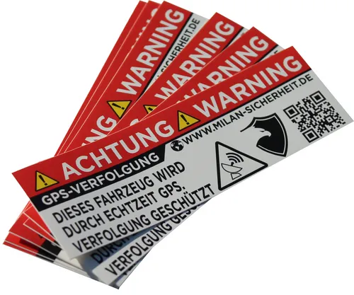6X GPS Tracking-Sticker | Alarm Aufkleber | Anti-Diebstahl Warnaufkleber ⭐⭐⭐⭐⭐