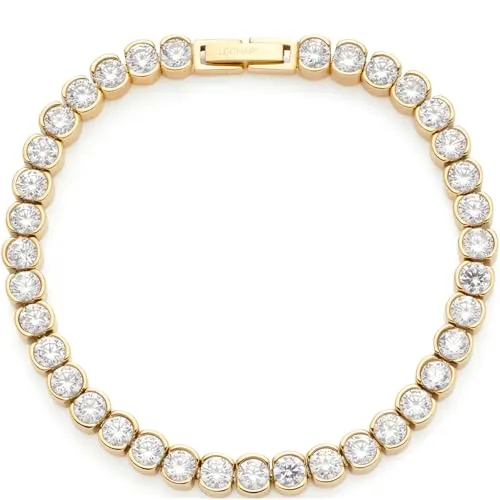 JEWELS BY LEONARDO Armband Cremona - Elegantes Damenarmband aus goldfarbenem Edelstahl mit funkelnden Zirkonia-Steinen, allergikerfreundlich und ideal für jeden Anlass.