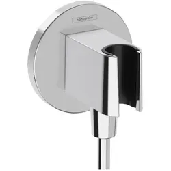 hansgrohe FixFit Porter S Schlauchanschluss 26888000 für Handbrause, chrom - Sanitärinstallation mit Wandanschluss und Handbrausehalter, für alle Hansgrohe Handbrausen geeignet, inklusive Rückflussverhinderer für sicheren Wasserdurchfluss.