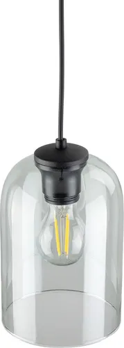 Moderne Hängelampe Glas Metall E27 - Schwarz Grün, 14 cm - Elegante Hängelampe mit farbigem Glasschirm für stilvolle Akzente. Ideal für hohe Decken, schafft großzügige Lichtverhältnisse in Esszimmer, Küche oder Wohnzimmer. Individuelle Leuchtmittelwahl möglich.