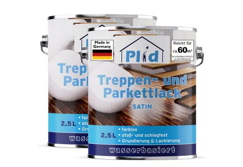 plid Treppen- und Parkettlack Schnelltrocknend - Farben & Lacke - Ideal für Kork-, Parkett- und Holzfußböden, schnelltrocknend und einfach in der Anwendung, perfekt für den Innenbereich.