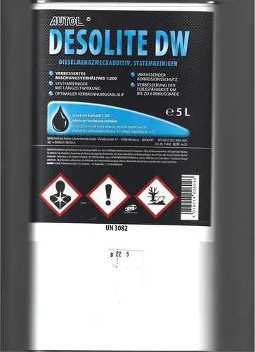Autol Desolite DW 5L Dieselschutzadditiv - Sonstige, effektiver Diesel-Systemreiniger mit Frostschutz für optimale Motorleistung und Schutz vor Ablagerungen.