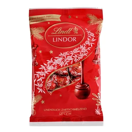 Lindt Schokolade Baumbehang LINDOR | 200 g | LINOR Kugeln für die Weihnachtszeit mit zartschmelzender Füllung zum Aufhängen und Dekorieren | Pralinengeschenk | Schokoladengeschenk