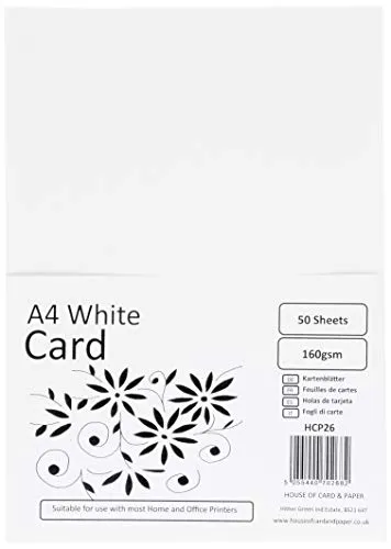 House of Karte & Papier GSM Tonpapier White (Pack of 50 Sheets)
