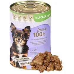 Lecker.Pet® Josie's 100 % Muskelfleisch Rind Hundefutter - Hundefutter aus 100% natürlichem Rindermuskelfleisch, reich an Proteinen und Mineralstoffen für gesunde Muskeln und Gelenke. Ideal für Hunde mit empfindlichem Magen und getreidefrei.