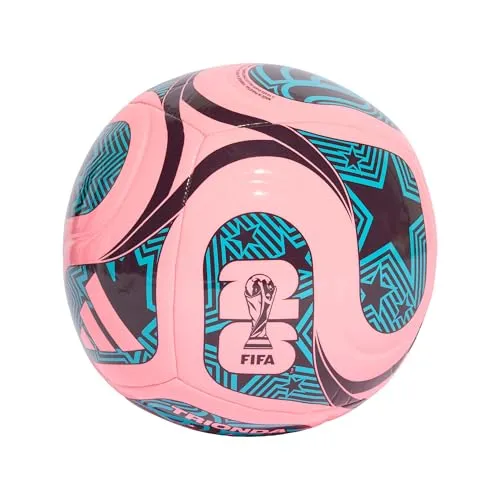 adidas World Cup 26 Trionda Club Fußball 2026 - pink/rot/blau - Maschinengenähter Fußball für Freizeit und Training, Größe 3, 4 oder 5. Strapazierfähig und mit Butyl-Blase für optimale Lufthaltung. Ideal für Fußballfans, die ihre Skills verbessern wollen.