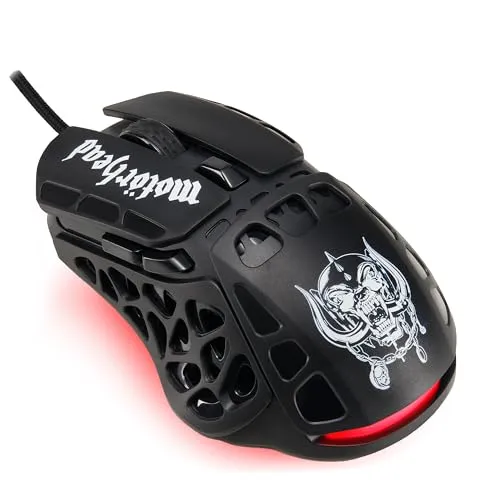 Subsonic-Motorhead Kabelgebundene Gaming-Maus - 7200 Dpi Optische Sensor-Gaming-Maus - Ergonomische Form - 7 Programmierbare Tasten - Offiziell lizenziertes Geschenk