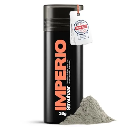 IMPERIO Streuhaar zur Haarverdichtung – 100% Natur in Premium Qualität - Haarmascara für volles Haar in 10 natürlichen Farbtönen. Dermatologisch getestet in Deutschland, wetter- und schweißbeständig für den ganzen Tag!