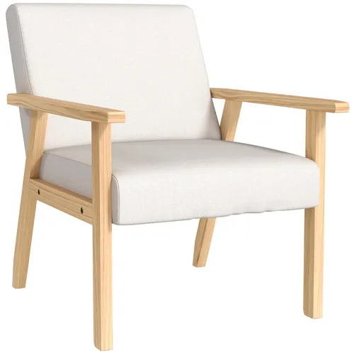 Polstersessel mit Armlehnen in Creme, skandinavisches Design