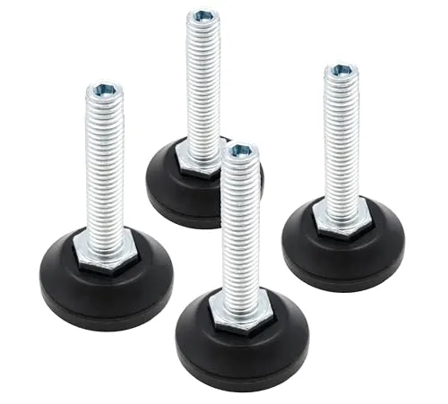Design61 4X Justierfüße Ø 30mm M8x40 mm Stellschraube verzinkt mit Innensechskant von Oben verstellbar Stellfüße Nivellierfüße für Möbel, Werkbank & Maschinen