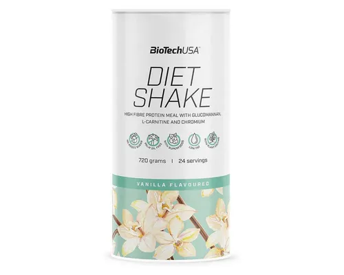 Biotech USA Diet Shake 720 g Pulver - Proteinreicher Diätshake zur Gewichtsreduzierung und Muskelaufbau, ohne Zucker und Palmöl, mit Ballaststoffen und essentiellen Nährstoffen für eine gesunde Ernährung.