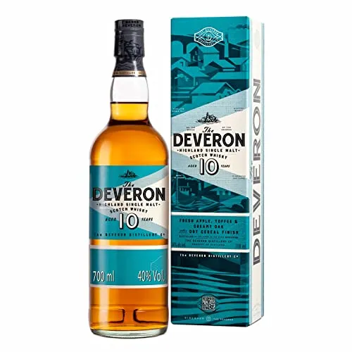 The Deveron 10 Jahre - Highland Single Malt Scotch Whisky - Whisky, fruchtige Komplexität mit Noten von grünem Apfel, Toffee und Vanille, ideal für Einsteiger in die Welt der Single Malts.