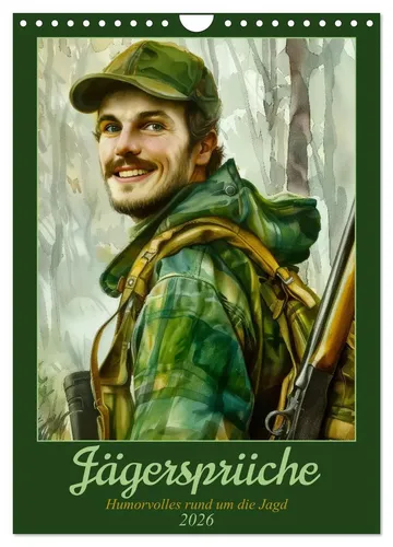 CALVENDO Wandkalender Jägersprüche 2026 - Wandkalender mit humorvollen Jägersprüchen und beeindruckenden KI-Bildern. Perfekt als Geschenk für Jäger und als Blickfang in jedem Zuhause. Umweltfreundlich, FSC-zertifiziert und Made in Germany.