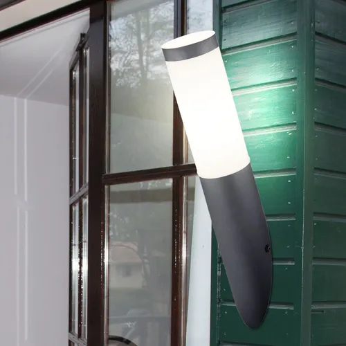 LED Wand Fackel Leuchte anthrazit Veranda Beleuchtung EDELSTAHL Hof Außen Lampe