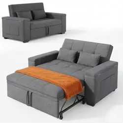 BEALIFE 2-Sitzer Schlafsofa 157x72x84 cm | 3-in-1 Multifunktionssessel mit Liegefunktion & Kissen | Für Wohnzimmer & Gästezimmer | Dunkelgrau | AR27 - Dunkelgrau