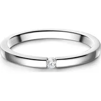 Glanzstücke München Damen Solitärring aus 925/- Sterling Silber mit Zirkonia - Eleganter Silberring - Damenring aus rhodiniertem Sterlingsilber mit funkelndem Zirkonia, ideal für jeden Anlass. Filigranes Design und hochwertige Verarbeitung machen ihn zum perfekten Geschenk.