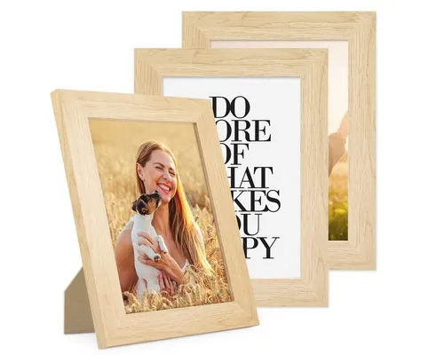 PHOTOLINI Bilderrahmen 3er Set breite Rahmen, extra Zubehör, (3er Set), im modernen Stil für Ihre stilvolle Wanddekoration