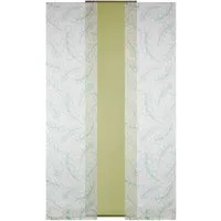 Bestlivings Schiebegardine Elena 3er Set Print Mit Zubehör Grün Leafs 1