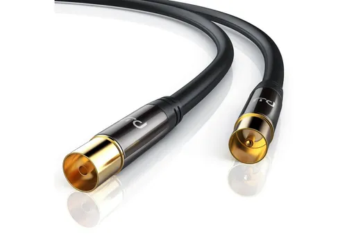 Primewire TV-Kabel, Koax, RF, IEC (1250 cm), HDTV Antennenkabel, 4-fach Schirmung, 75 Ohm, 135dB - 12,5m