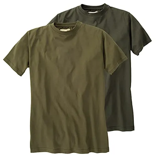 Hubertus Doppelpack T-Shirt dunkeloliv/Schilf XXL