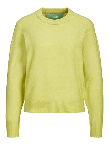 Jack & Jones Damen Jxsiline Diverse Crew Neck Knit Noos Strickpullover, Limeade/Detail:/Peyote Neck Piping, S