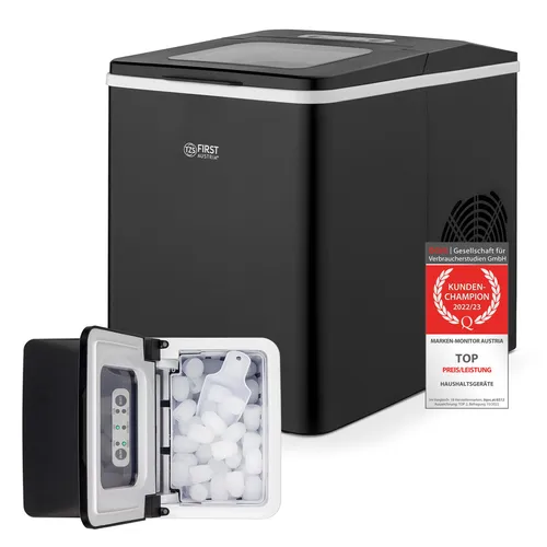 TZS First Austria Ice Cube Maker 1,8L - Effiziente Eiswürfelmaschine - Eiswürfelmaschinen für die Arbeitsplatte mit 1,8 L Kapazität und 150 W Leistung. Perfekt für Partys und Drinks - schnell und einfach Eis herstellen!